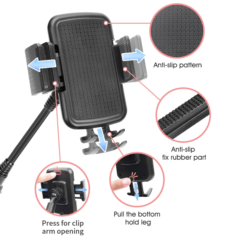 Car Cup Holder Phone Mount Universal Adjustable Gooseneck Cup Holder Cradle Car Mount