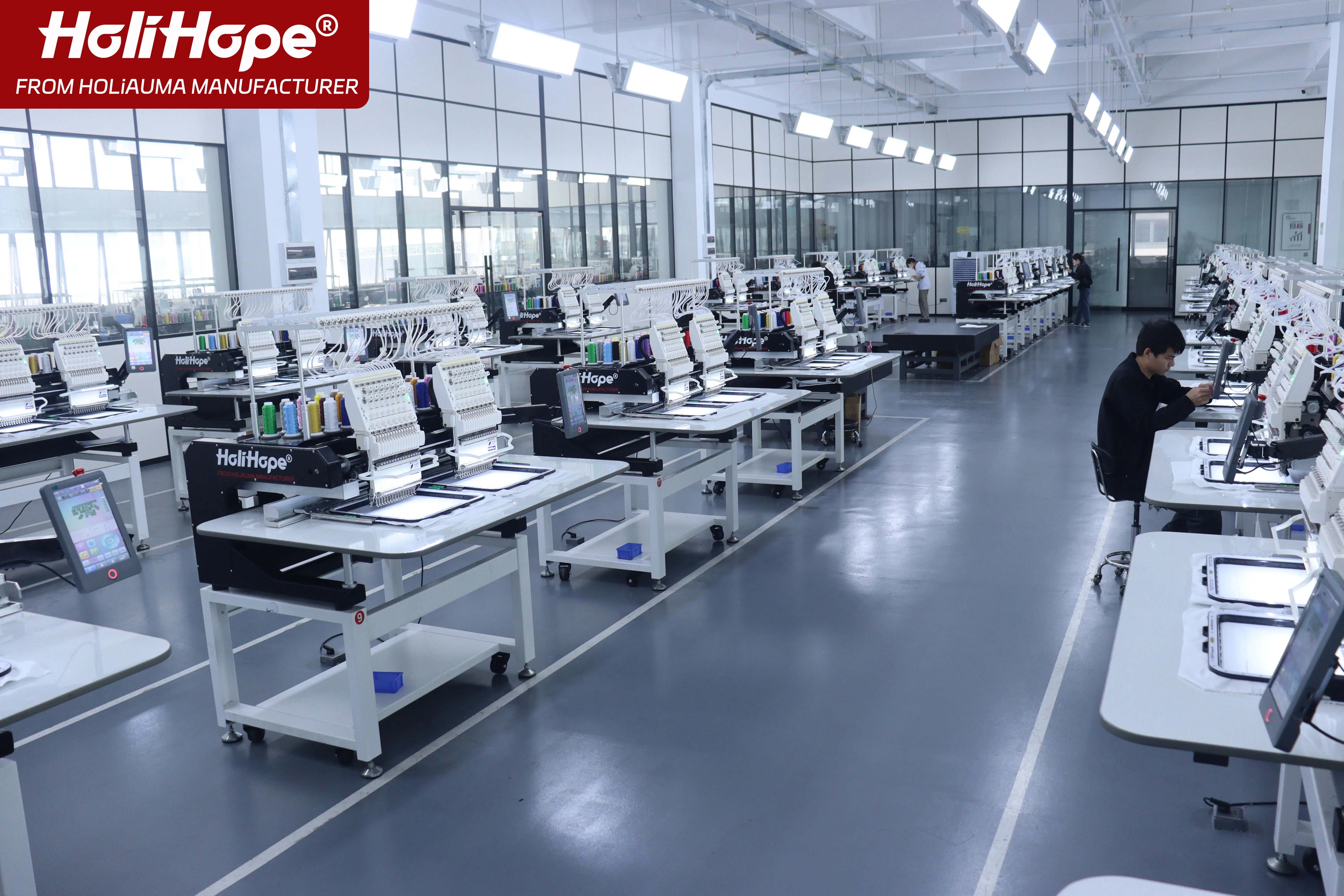 HoliHope 15 Needles Two Heads Computerized Embroidery Machine Similar Tajima Mini Monogram Machine Embroidery For Cap Tshirt 3D