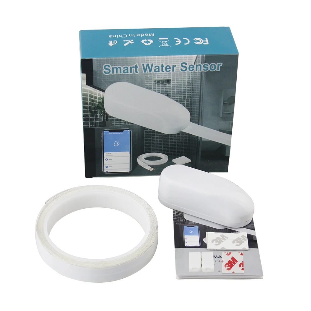 new design smart tuya wireless wifi water leak detector multiple functional water level temperature sensor