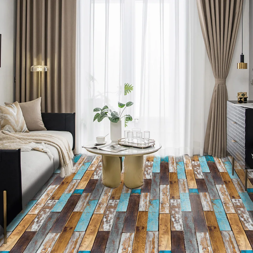 Настенные водонепроницаемые виниловые наклейки на пол с зернистой структурой дерева, самоклеящиеся настенные наклейки, домашний декор, гостиная, винтажные