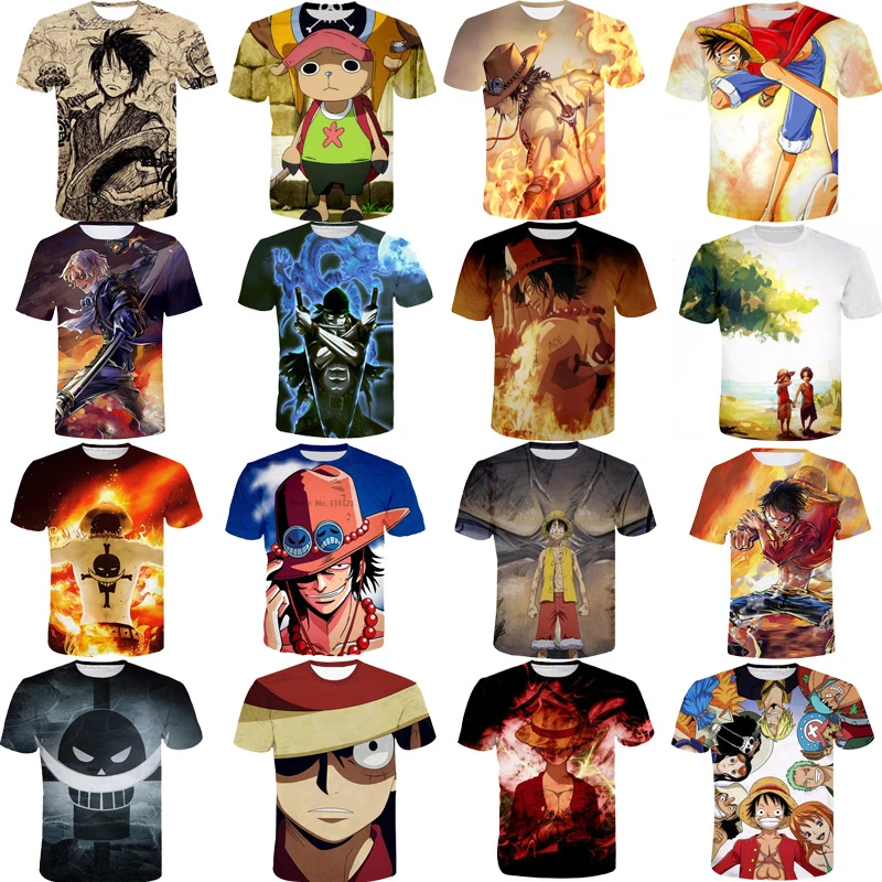 2023 camisas de poliester para sublimation one piece luffy anime digital print shirt 3d t shirts designs one piece tee shirt