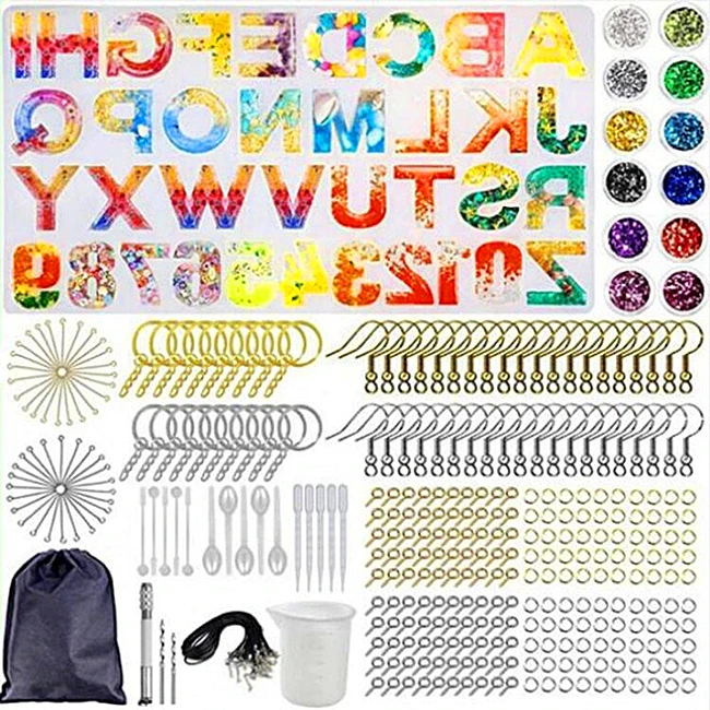 DIY Jewelry Package Epoxy Resin Silicone Jewelry Molds Kit Set With Good Quality Ring Bangle Pendant Resin Mold