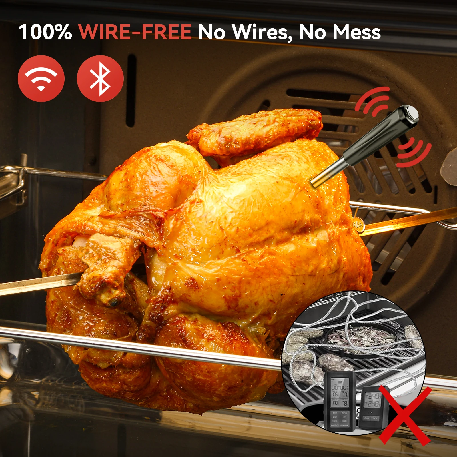 china oem with app timers probe electronic wireless digital meat bbq thermometers household thermometer for kitchen food cooking