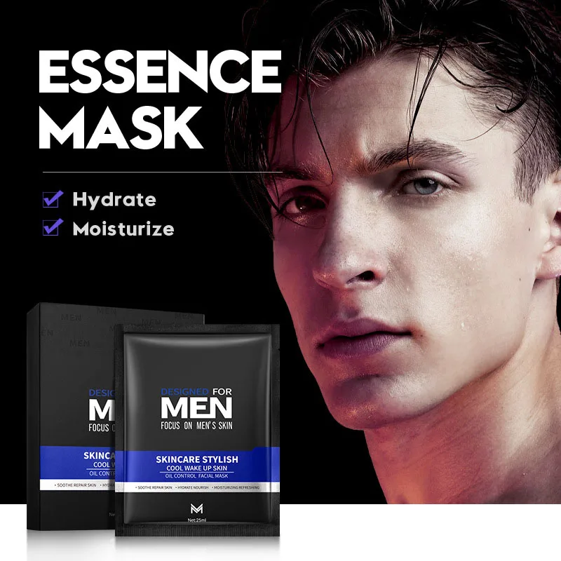 Private Label Skin Care Beauty Face Mask Sheet Whitening Moisturizing Anti Acne Men Oil Control Facial Mask
