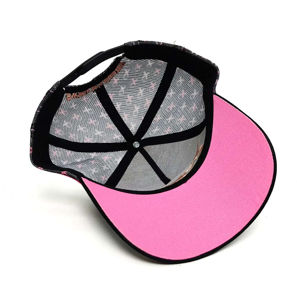 Good Quality Australian Custom Embroidery Logo 5 Panel Trucker Cap Hat Grey Stripes Australia High Profile Country Trucker Caps