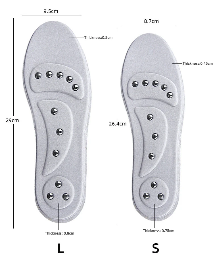 Acupressure Magnetic Massage Insoles, Oumers Foot Massage Shoe-pad Foot Therapy Reflexology Pain Relief Shoe Insoles