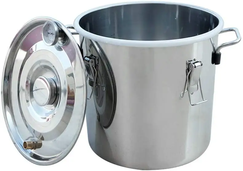 
5 Gal 20 Liters 2 Pots Home Distiller Moonshine Alcohol Boiler Copper Home Brewing Kit with Thumper Keg Stainless Steel (11L Dis 