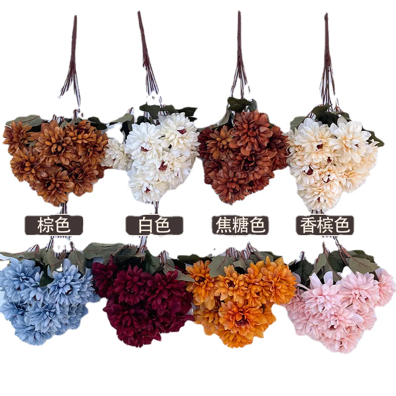 LFH new 100 lotus 10 head bunch Epiphyllum indoor window decoration silk flower hotel Korean American Chen simulation