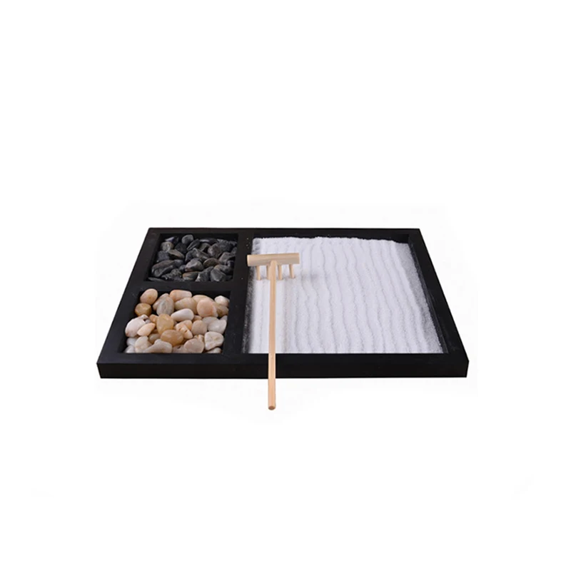 Folk Crafts Gift Sets Hot sell Cobblestone Indoor Japanese Mini Zen Garden Desktop