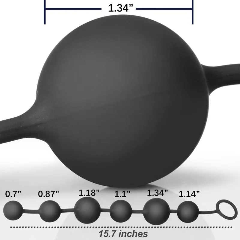 Anal Beads 100% Silicone with Gradual Size Increase & Safe Pull Ring - Easy to Clean Silicone Anal Beads Toys of Pleasure sex