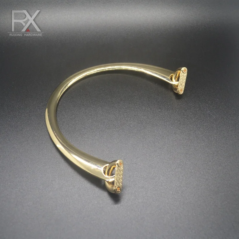 Guangzhou factory Bag Hardware Accessory Purse Frame Handle Leather Clip Strap buckle for bag Bamboo pattern bag handle