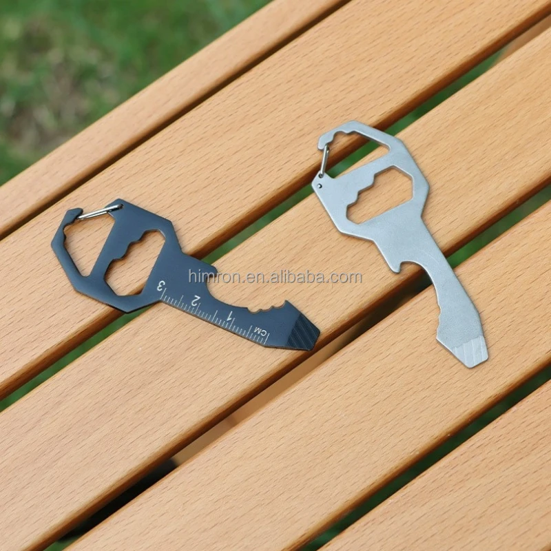 8 In 1 Card-Type Multi-Function Tool Mini Bottle Opener Inner Hexagon Spanner Self Defense Key Chain Pendant