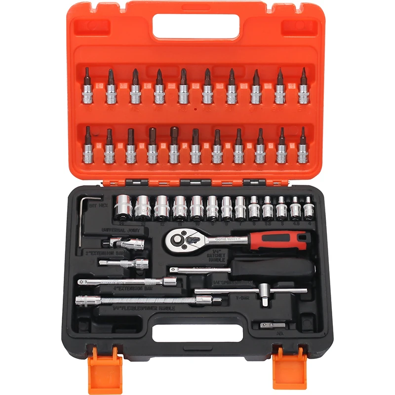 121 Pieces House Mechanics Tool Set, General Purpose Mixed Sockets and Wrenches, Hand Tool Set Auto Repair Tool Kit with Case