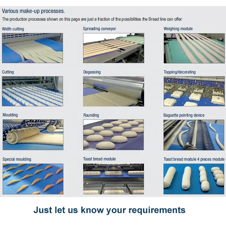 Complete Automatic French Baguette Loaf Toast Bread Production Line Forming and Baking Plant Bakery Factory Use