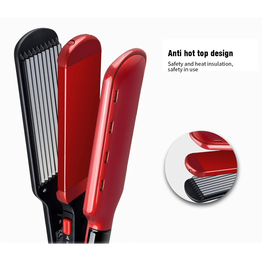 electric ceramic hair straightener and curler 2 in 1 professional barber salon home use custom brand hair styling flat iron