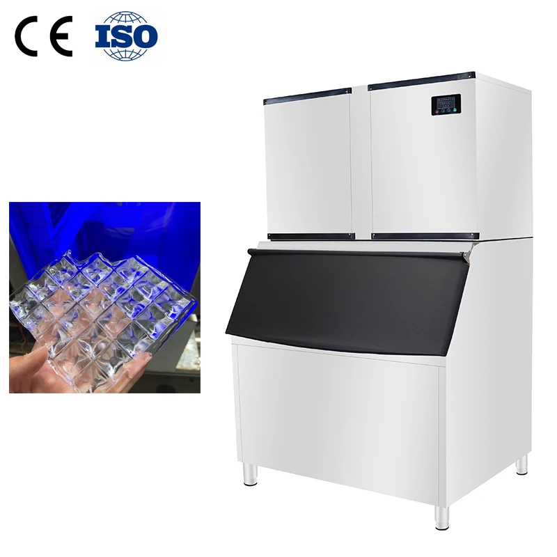 1000Kg 24Hrs High Output Large Power Electric CE Certification Square Ice Cube Maker Machine