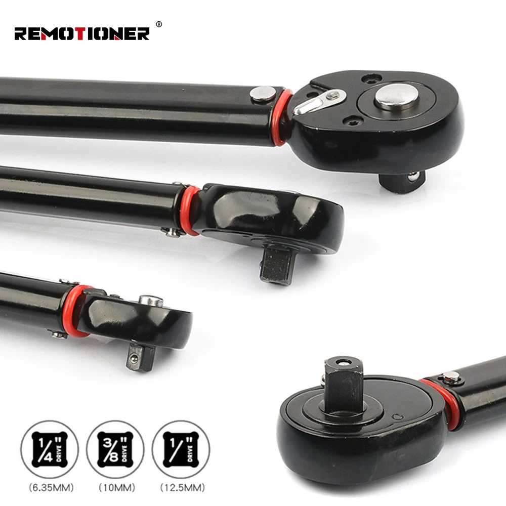 1/4 1/2 3/8 Inch 5-210Nm CRV Auto Repair Spanner Drive Click Ratchet Torque Wrench