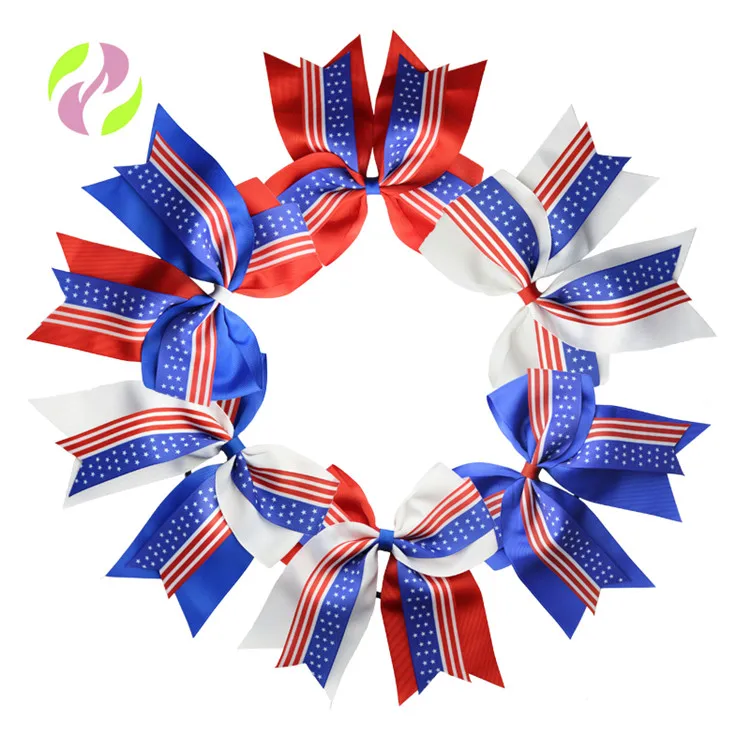 
 HCArtware 8inch American flag pattern hair circle American Independence Day Hair Accessories Cheerleader girl hair accessories  