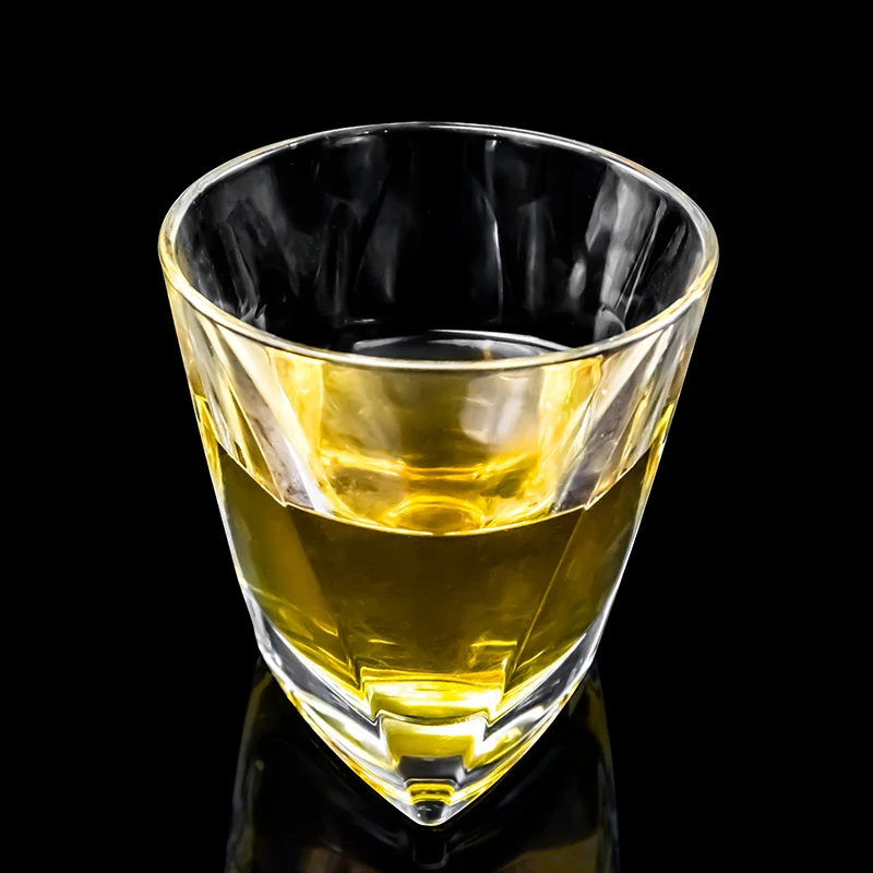 Factory wholesale triangle bottom wine cup 270ml crystal whiskey glass