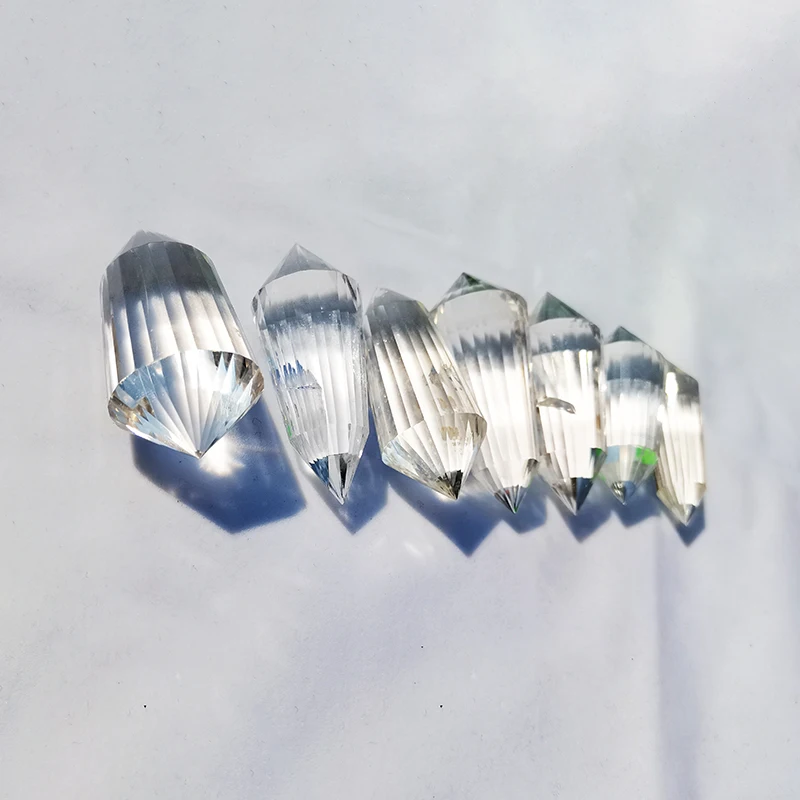 Wholesale Small Size 24 facets vogel Crystals healing crystals 24 sides clear Crystal Double Terminate Point for meditation