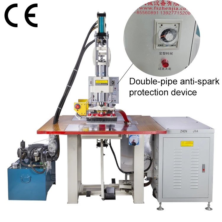 Pvc Tpu Pu Plastic Fabric Leather Embossing Double Head High Frequency Welding Machine