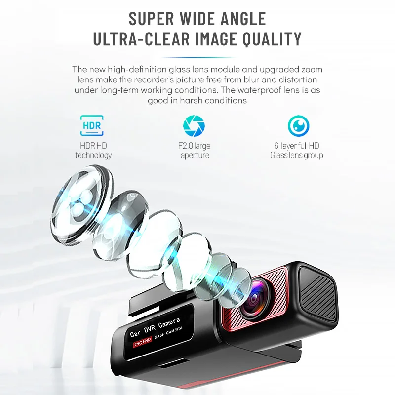 4K 2K Dash Camera for Cars Super Night Vision Dash Cam Front and Rear with G-Sensor WDR FHD DVR Car Dashboard Camera