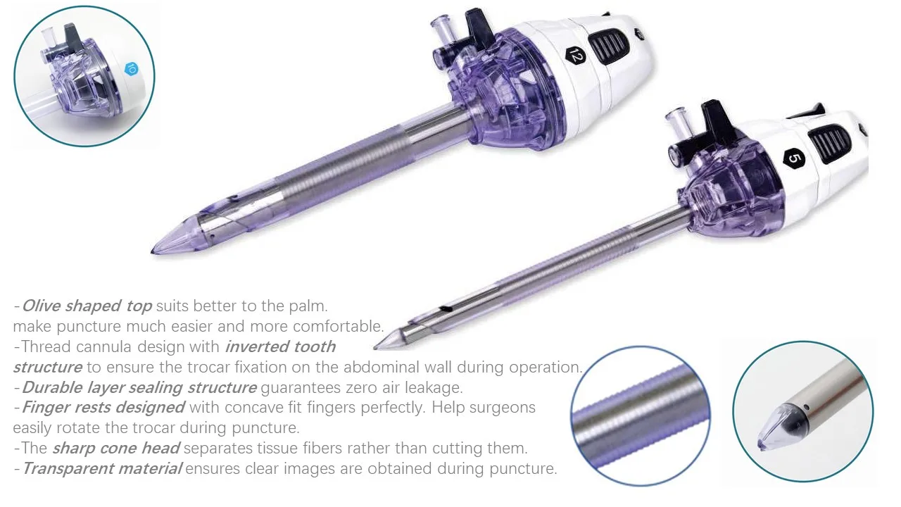 Easy to Use surgical instrument Pierce the epigastric needle trocar