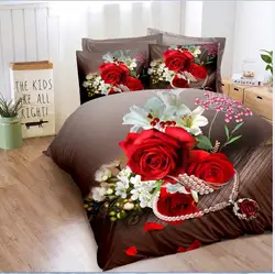 Colorful 3D flower design 100% polyester disperse printed bed sheet fabric