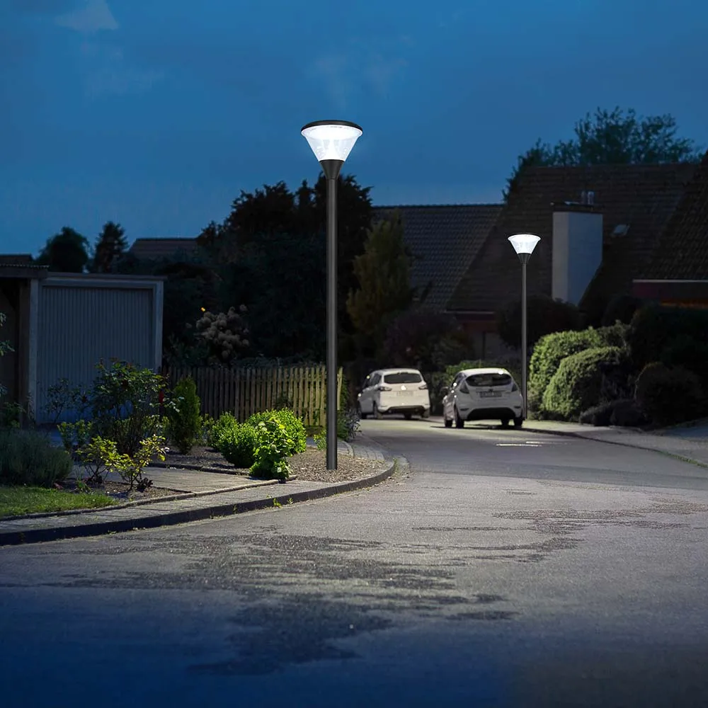 Landscape Outdoor Lawn lamp waterproof IP65 driveway Yard lighting round pole street post top Light Led Solar Garden Light