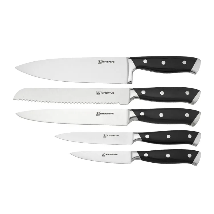 
High Quality 6PCS Stainless Steel Knife Set With Block Customized Logo Kitchen Knives Set 