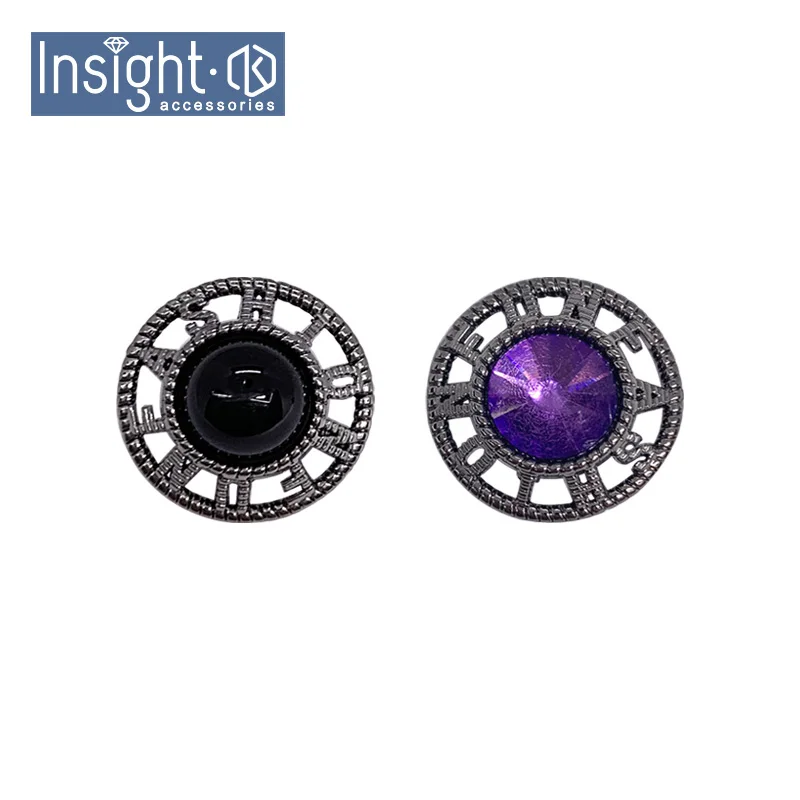 
2021 New Shirt Buttons Jewelry Luxury Round Glass Buttons Black Pearl Buttons For Dress 