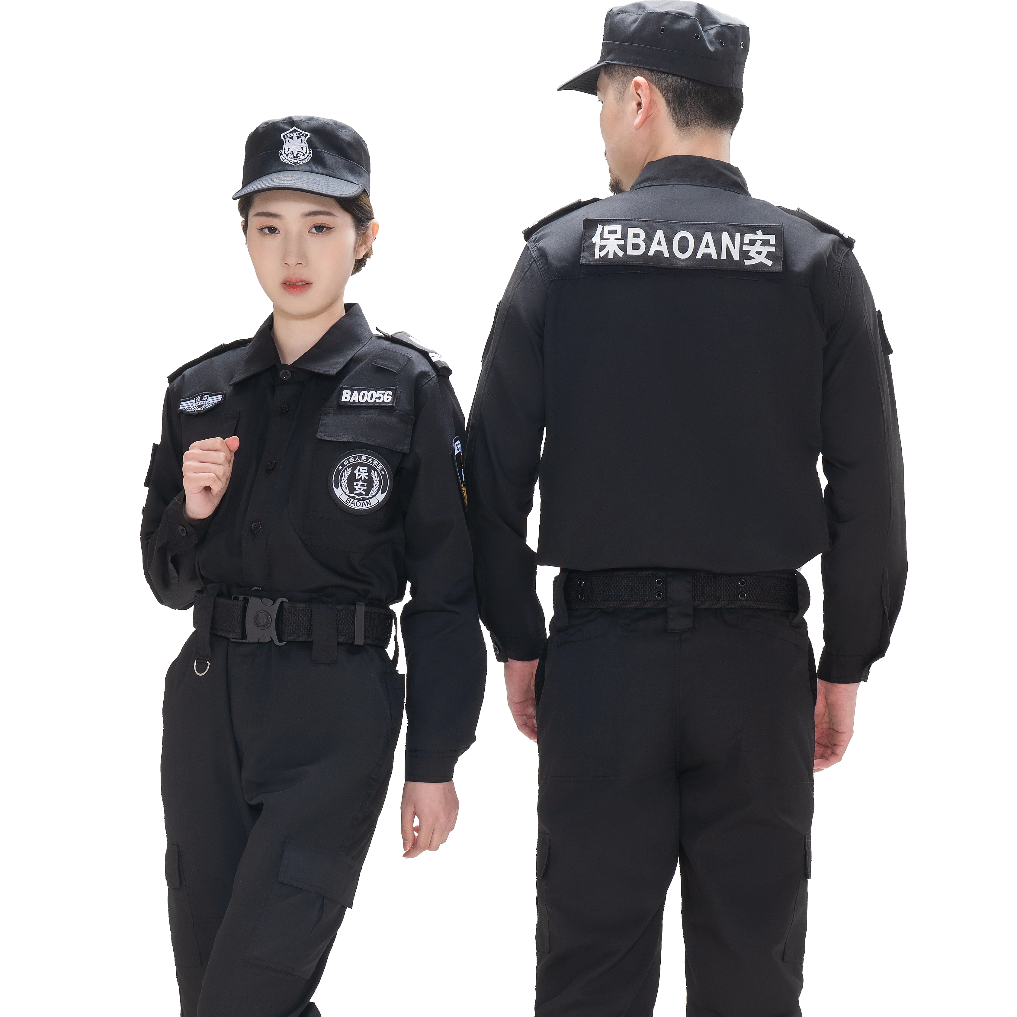 summer short long sleeve dark blue national patrol security uniforms black female security guard uniforms for sale
