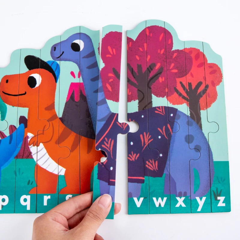 Educational Dinosaur Animal Forest Farm Alphabet Cartoon Animals Cognitive Matching Bar Puzzles for Kids