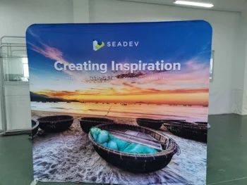 10ft 20ft Portable Aluminum Tube Pillow Case  Display Banner Stand Trade Show Tension Fabric Backdrop