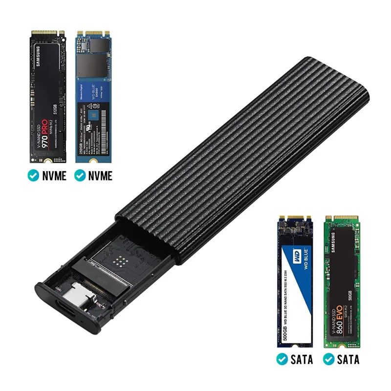 Корпус для жесткого диска Usb C 3 1 Gen 2 10 Гбит/с Nvme Pci-e и Sata