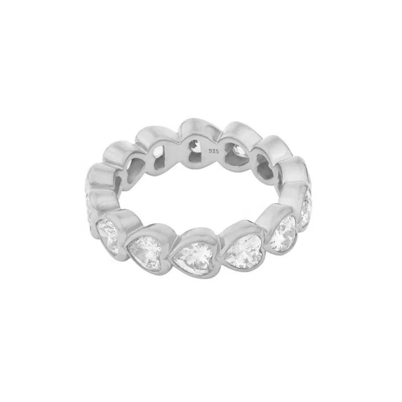 Milskye gold plated elegant heart bezel 14k gold vermeil 925 silver ring