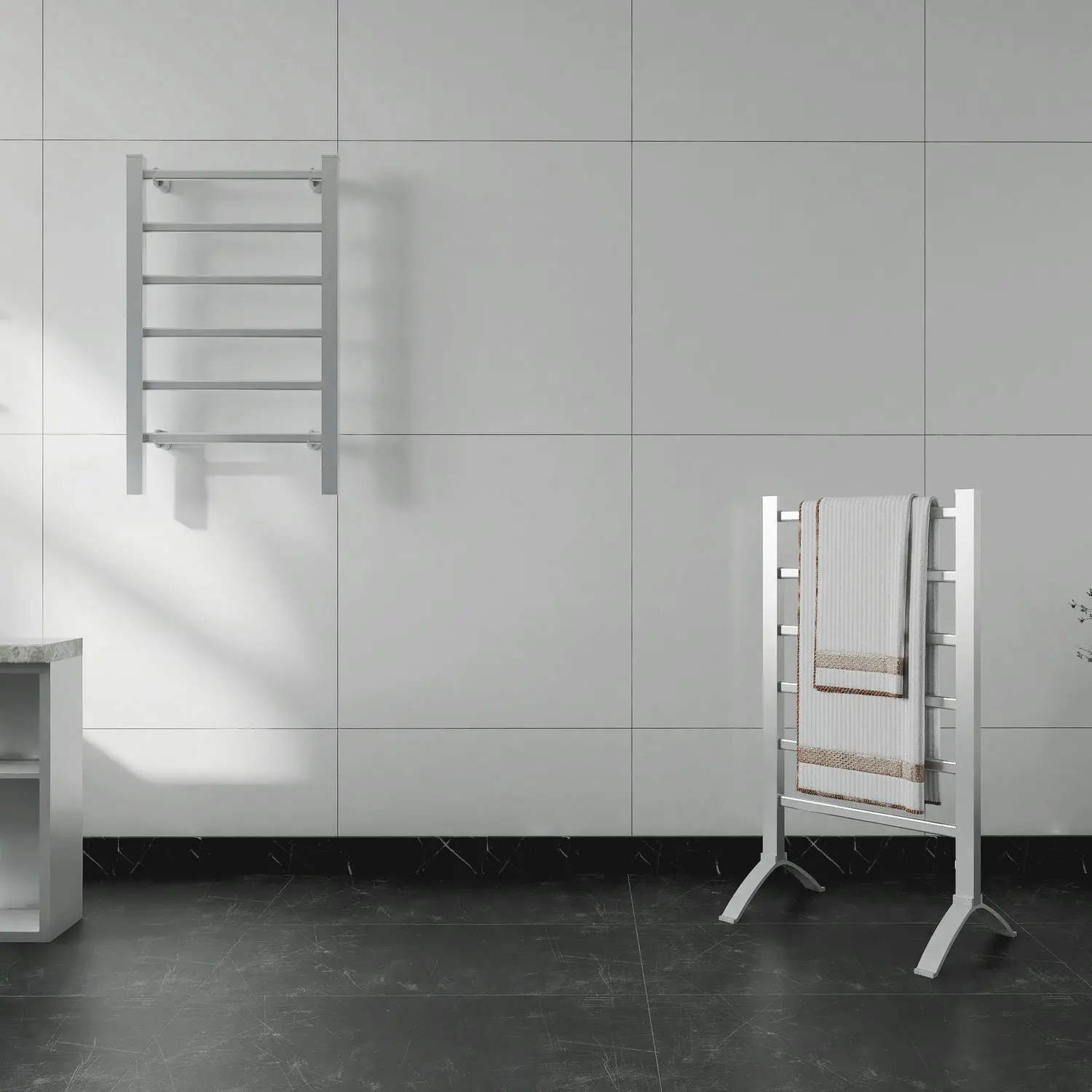 EVIA EV-100 Wall Mounted And Freestanding Heated Towel Rail Radiator Bathroom