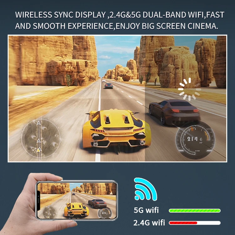 2022 New Design Transjee home theater video projector 4K support wifi smart Android full hd Projector A70