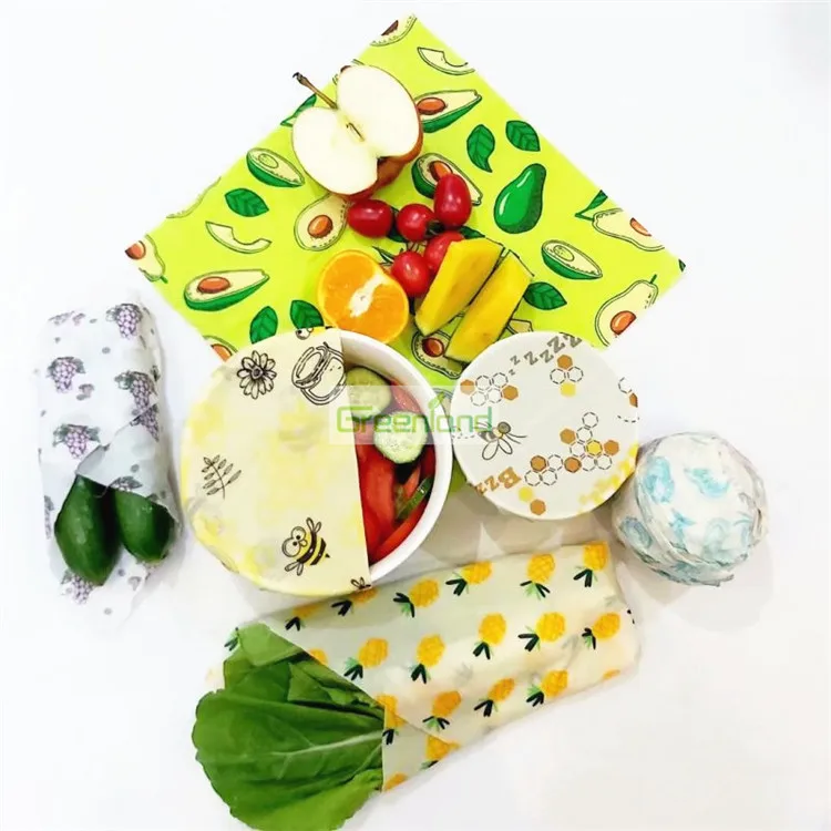 
Beeswax Food 3 Packs ECO-friendly Storage for Sandwiches Healthy Reusable Good Quality 100% Organic Cotton Bee wax food Wrap 