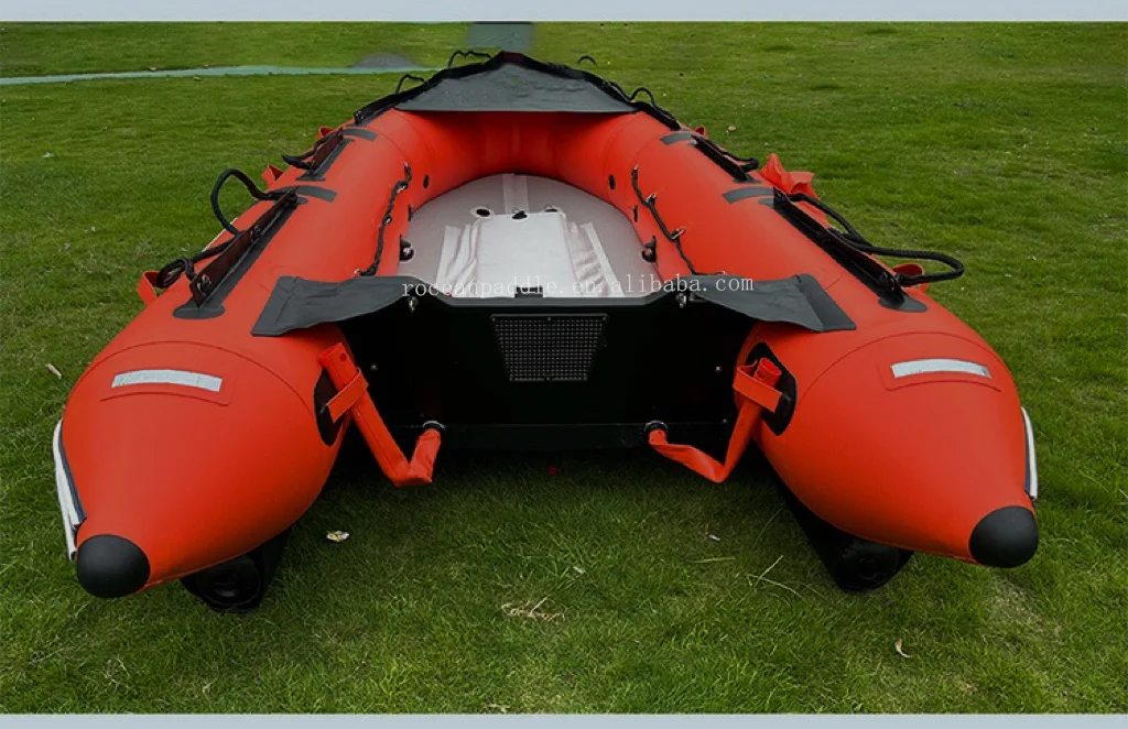 380cm Fishing Boat With Aluminum Floor Inflatable Boat 1.2mm PVC Anti-collision speed boat Raft Water Sports