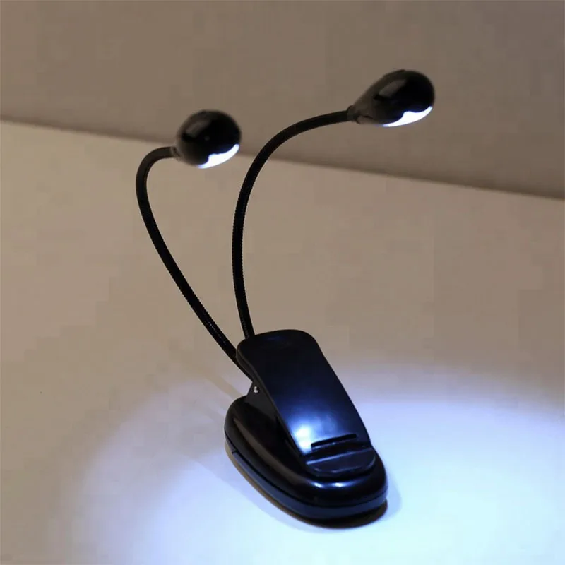 Flexible double goose necks clip-on dual head grow lamp desk lamp Led Reading Lamp