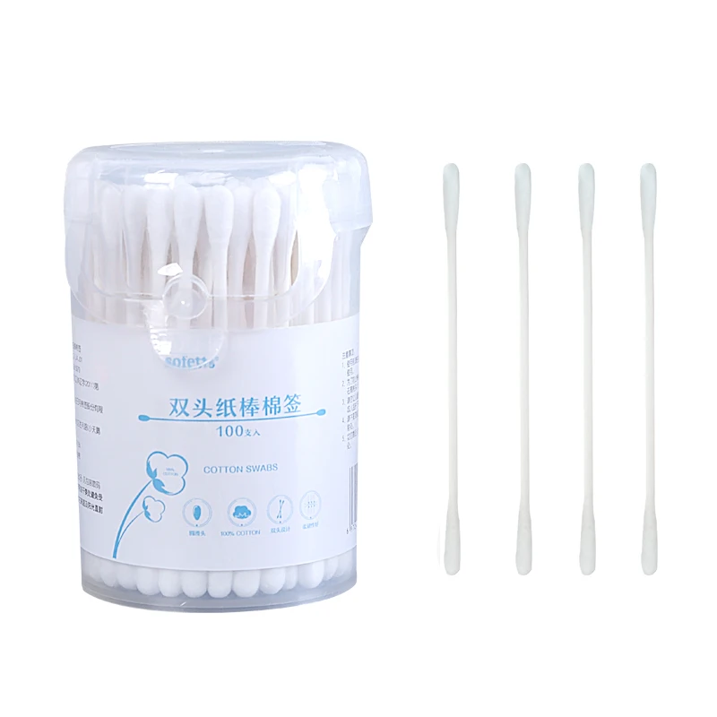 Cottoned Sticking Baby Cotton Earbuds Tip Wooden Buds Manufacturers Kids Cotton Swab Pointy