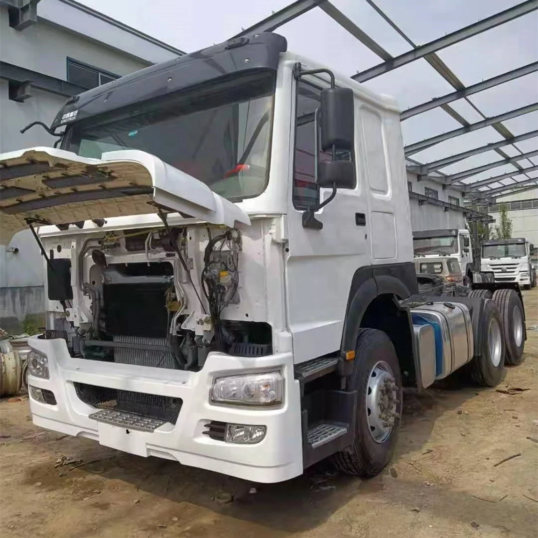 Used Sinotruk Howo 371 6x4 White Color Truck Lorry Head Heavy Duty 8x4 Tractor Head 10 12 wheels Trailer Towing Head Prime Mover