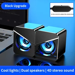 Newly Universal Small 3D Woofer Desktop Table USB 3.5MM Audio PC External Speaker Compatible with Computer,Smartphone,Laptop