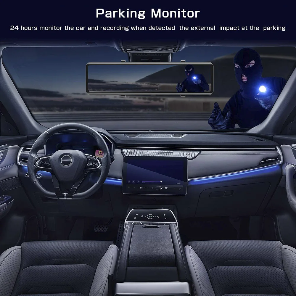 4K UHD Car DVR Stream Video Rear View Mirror Camera WIFI GPS Car Black Box Driving Recorder