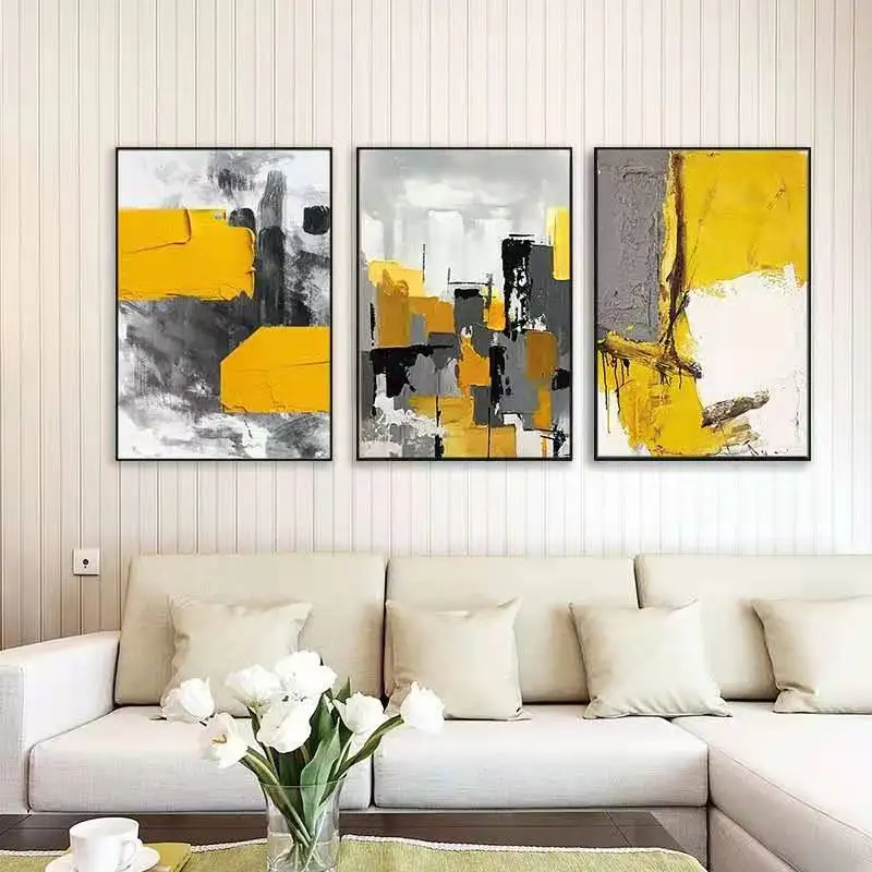 
Chinese factory frame DIY Abstract Canvas Oil Paintings for living room 