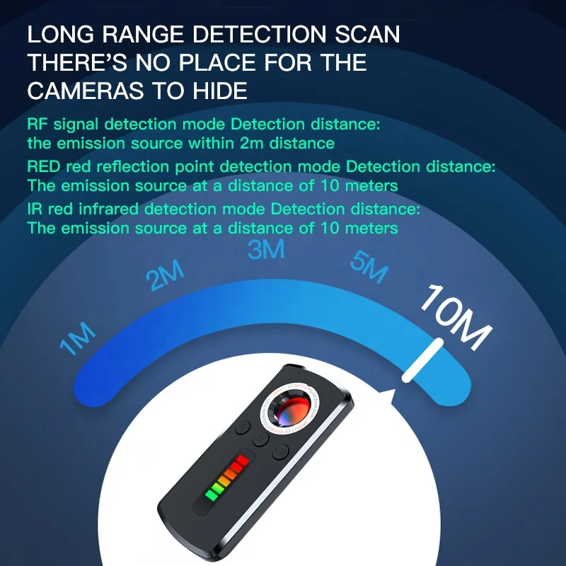 GS40 Intelligent Detection Spy Camera Detector Anti Spy Detector Wireless Hidden Camera Detector