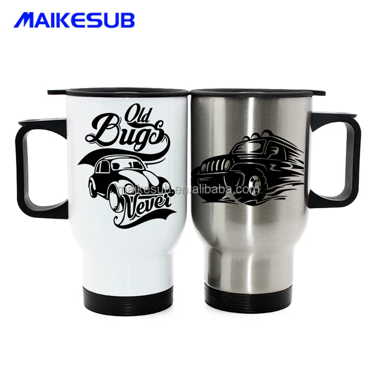 14oz White Custom Print Metal Tumbler Wholesale Stainless Steel Travel Mug Kids Sublimation Blank Coffee Car Cup New