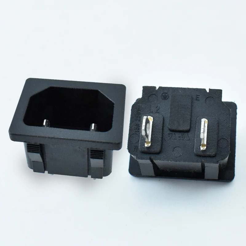 2 Pin Dual Card Position 10 15 Amps 250 Volts AC Socket AC-05 04 Iec Connector