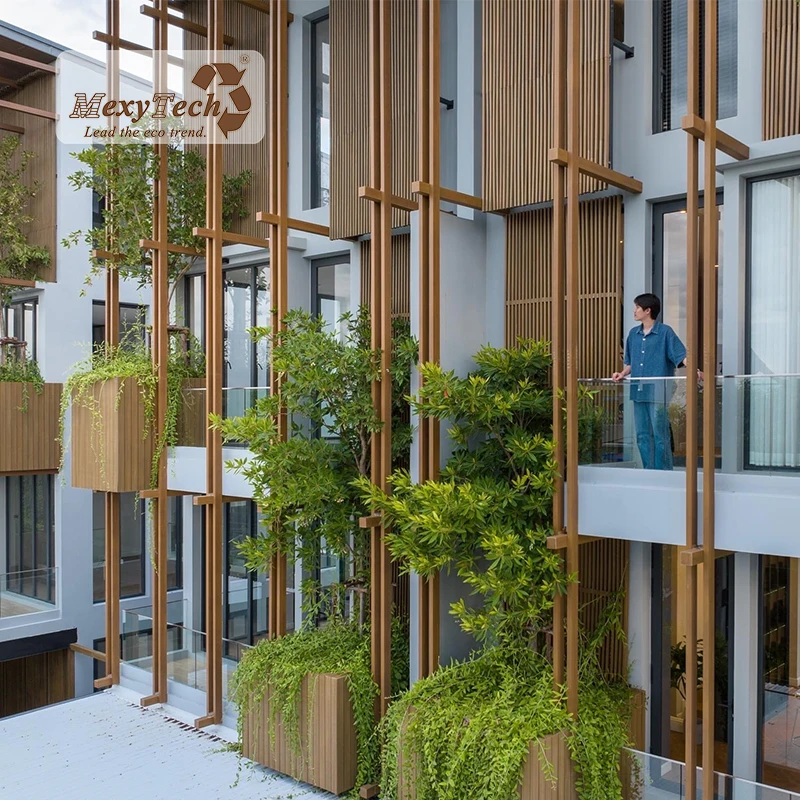 Соэкструдированный слой полиэтилена высокой плотности (HDPE) Поверхностные пергольные Композитные Трубы Wpc алюминиевые стеновые панели/доски